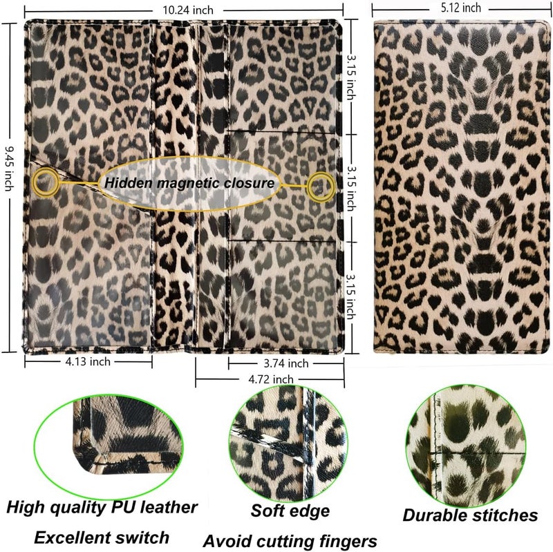 ZYAQUDEC Premium Car Registration and Insurance Holder,Registration Insurance Card Holder of Leopard Print PU Leather Looks Stylish and Special,Glove Box Organizer Makes Your Documents In Order. - Image 2